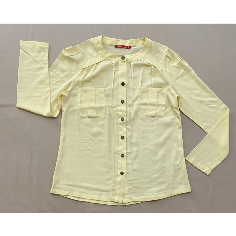 (SM141) Áo sơ mi cổ trụ vải voan lụa Nino.maxx (Size L)- Thanh lý vnxk