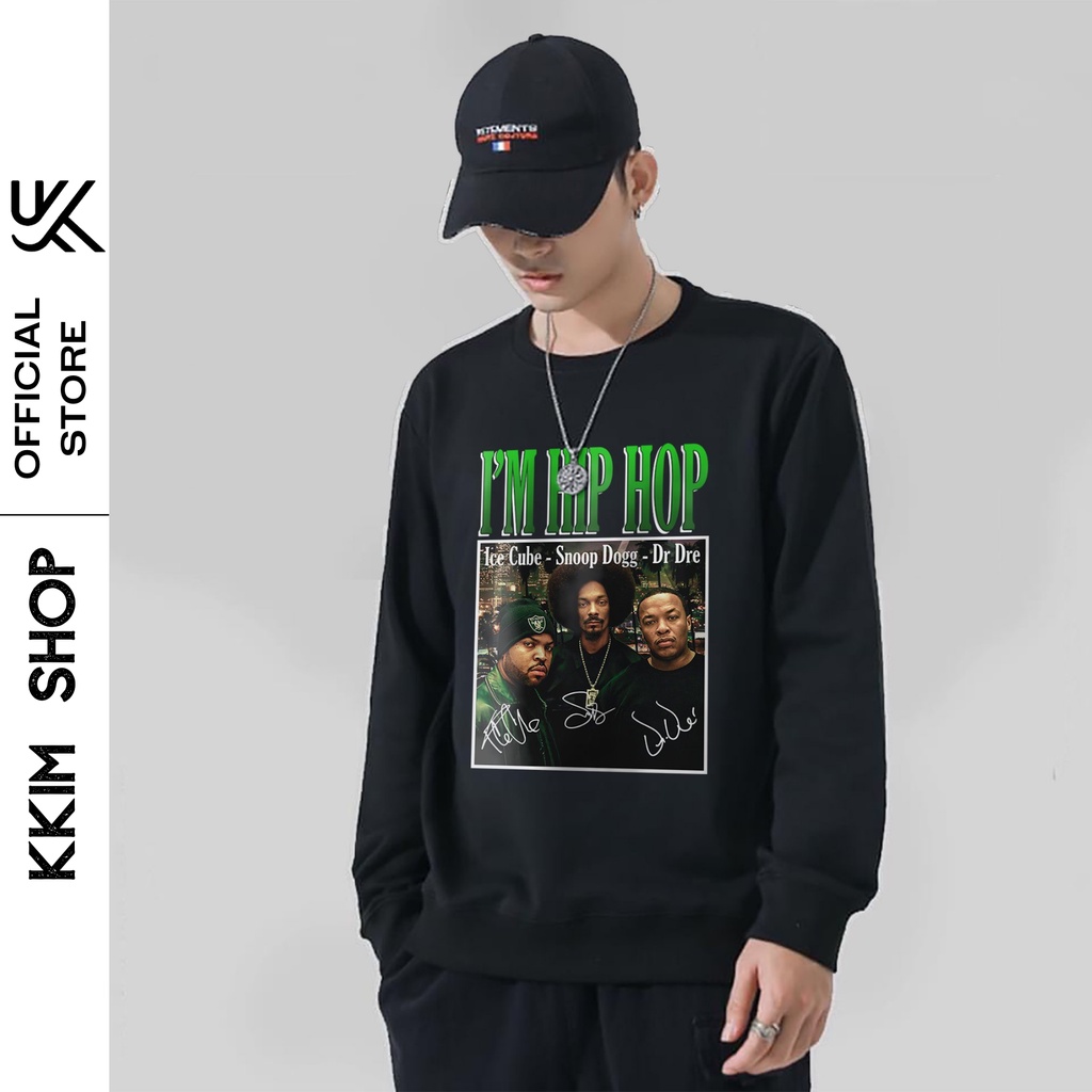 Áo nỉ Sweater I'm Hip Hop, Áo Dài Tay Form RỘNG CHUẨN Xu Hướng, Unisex Nam Nữ KKim Style