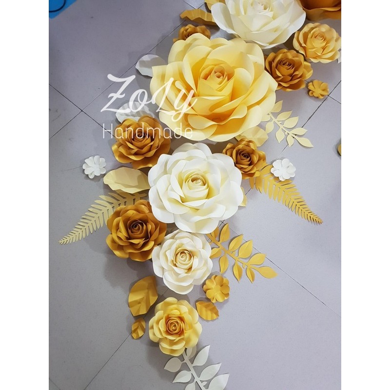 Set giấy làm hoa nhũ vàng( giấy nguyên khổ)