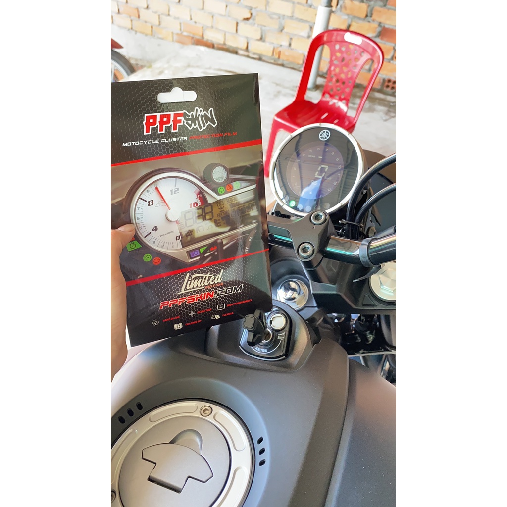 PPF Yamaha XSR 155 900...UPPF dán bảo vệ mặt đồng hồ xe , xước tự phục hồi vết xước dâm , www.uppf.com