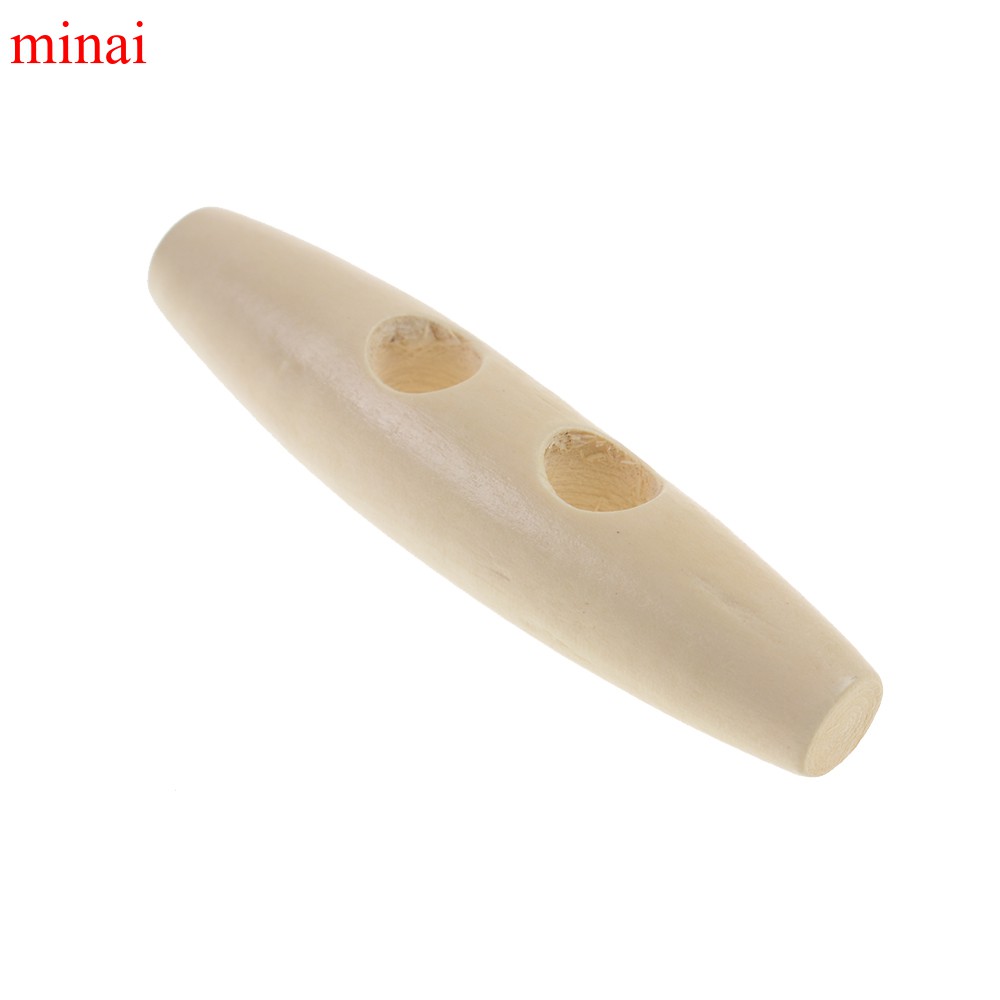 Set 5 Nút Gỗ 2 Lỗ Hình Sừng Trâu Làm Đồ Thủ Công