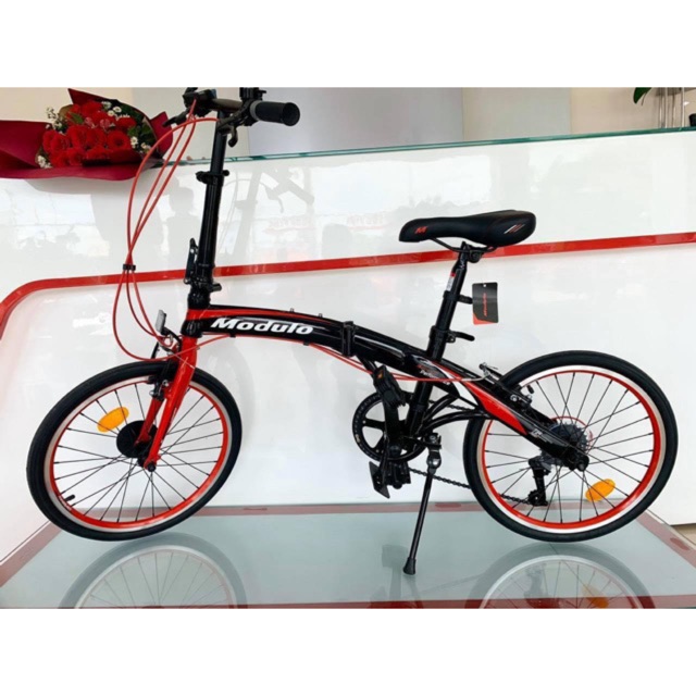 Xe đạp gấp honda modulo 2021 màu đen viền đỏ