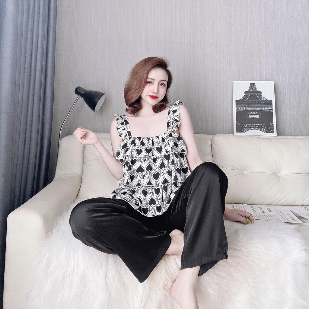 Đồ Bộ Nữ Mặc Nhà LATO, Đồ Ngủ Nữ Lụa Cao Cấp Quần Dài Đẹp Mềm mại xinh xắn thời trang dưới 60KG | BigBuy360 - bigbuy360.vn