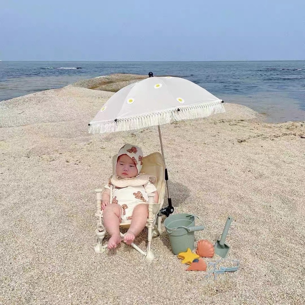 [CHỤP ẢNH BÉ SIÊU CUTE] Ô Dù gắn ghế ngồi ,xe đẩy cho bé thích hợp du lịch ,chụp ảnh bé phong cách dễ thương