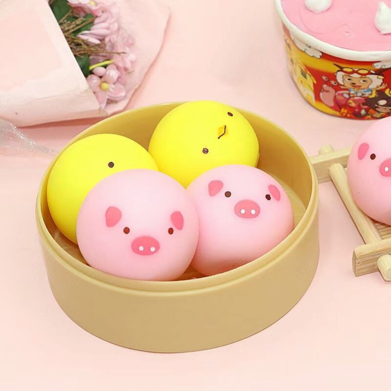 Squishy Mochi dễ thương,mềm bánh bao chân thực mềm mịn giảm stress co dãn đàn hồi ngộ nghĩnh giải tỏa căng thẳng