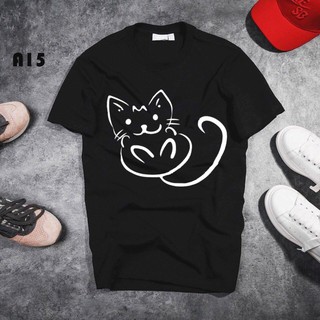 ÁO THUN UNISEX NAM NỮ IN HÌNH MÈO - A025
