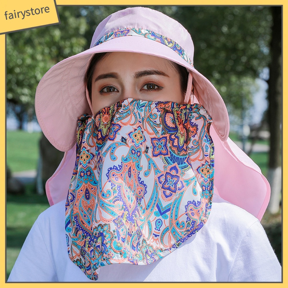 Mũ Rộng Vành Phối Hoa Chống Tia Uv Cho Nữ