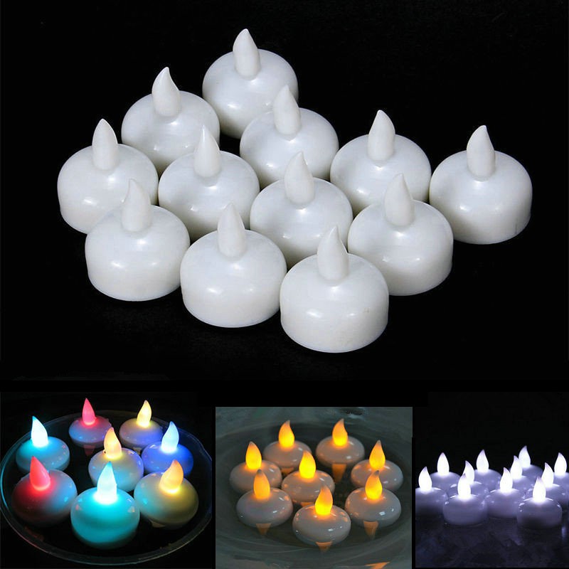 Nến điện tử tealight nổi và pin Trang Trí Bàn Tiệc, Phòng Lung Linh Lãng Mạn Sang Trọng