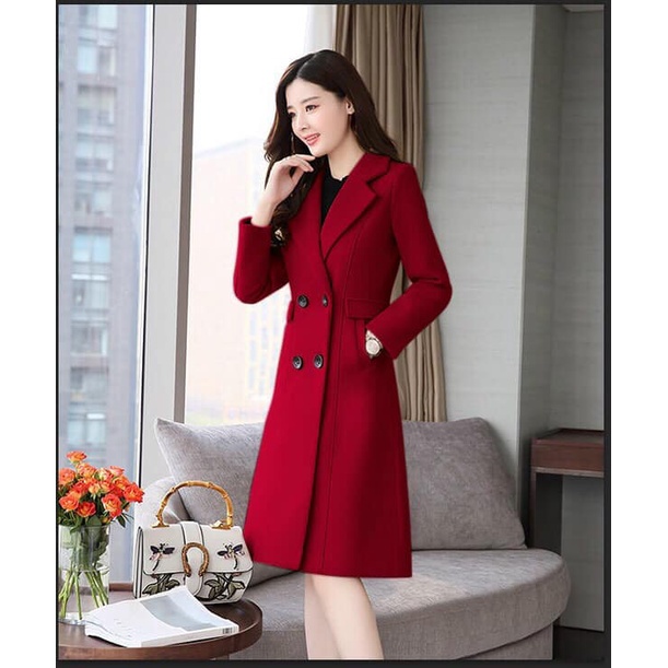 Áo khoác dạ cổ vest 4 nút cao cấp - Siêu đẹp