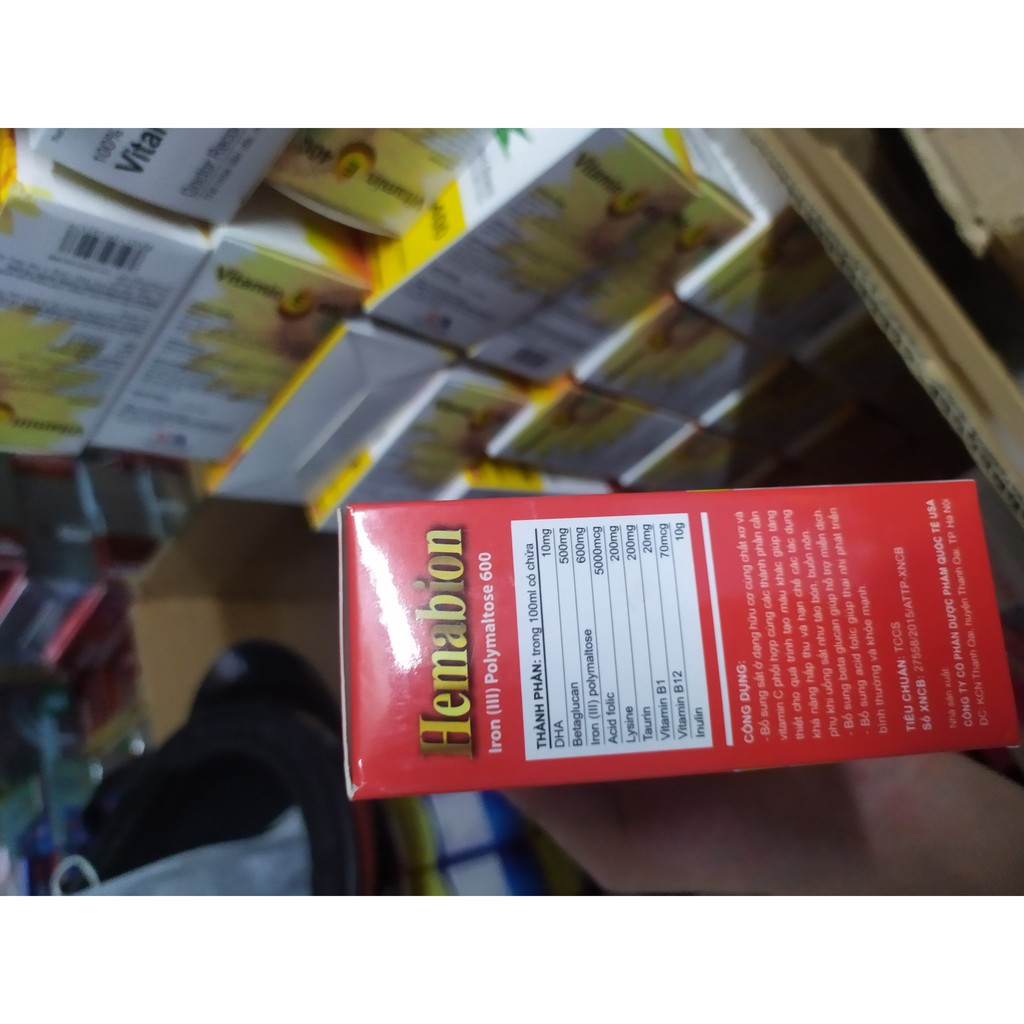 Hemabion bổ sung sắt, trẻ chậm lớn, hoa mắt chóng mặt do thiếu sắt, giúp cho quá trình tạo máu tốt hớn