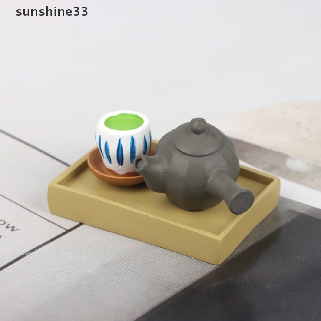 1 Bộ Ấm Trà Mini Bằng Nhựa Resin Tỷ Lệ 1: 12 Trang Trí Nhà Búp Bê