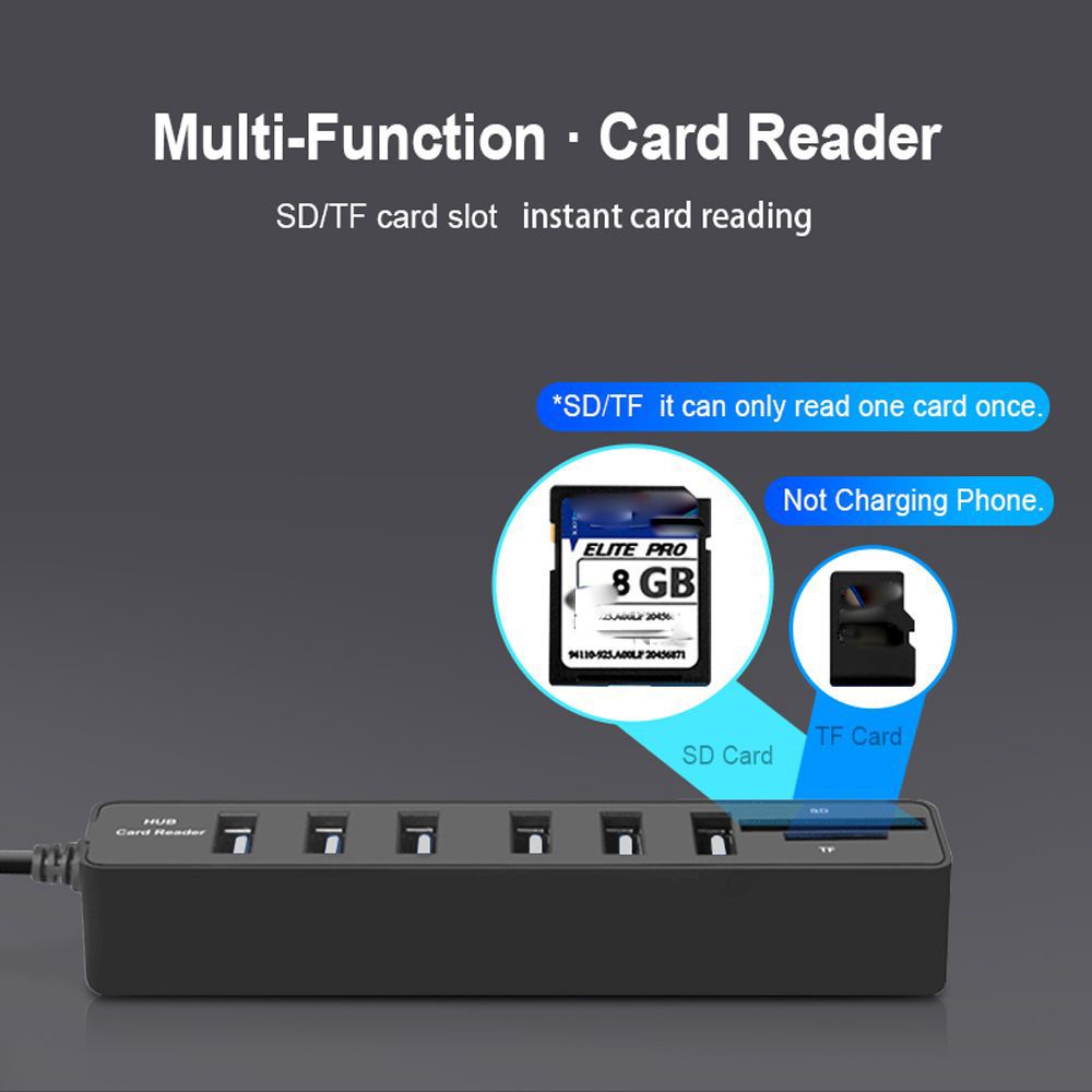 Hub đọc thẻ nhớ USB 2.0 3/6 cổng USB 3.0/2.0 2.0