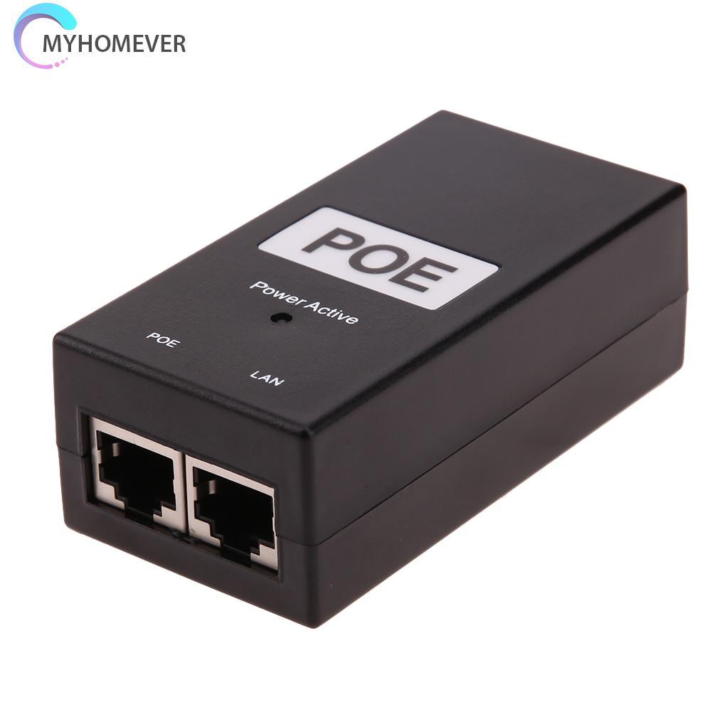 myhomever 48V 0.5A 24W Desktop POE Power Injector Ethernet Adapter Surveillance CCTV