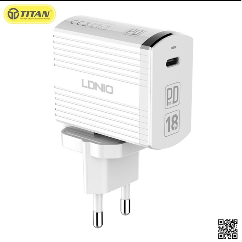 Bộ Sạc nhanh PD 18W chính hãng LDNIO kèm cáp C to C cho Samsung oppo IP 8 8 plus x xs max 11 12 13 pro max