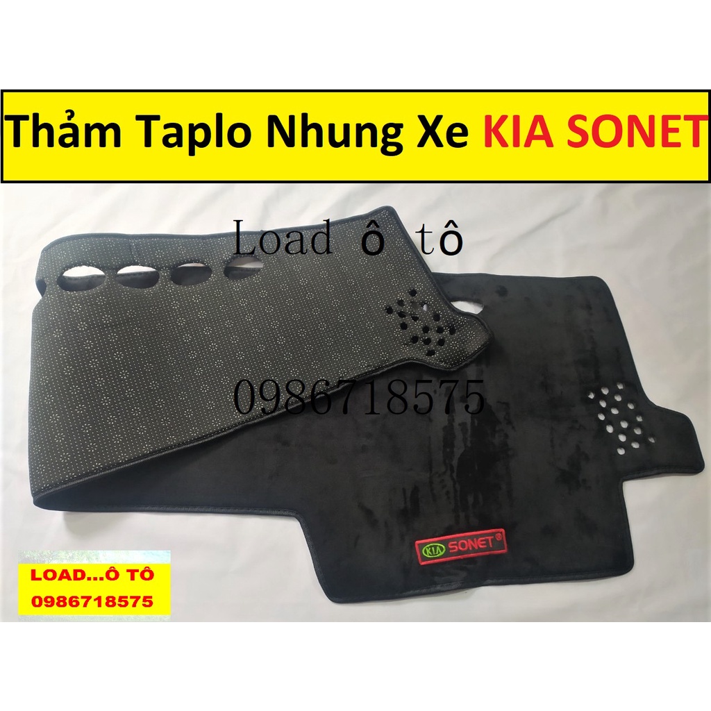 Thảm Taplo Xe KIA Sonet 2022-2024 Mẫu Da Carbon, Mẫu Nhung Cao Cấp