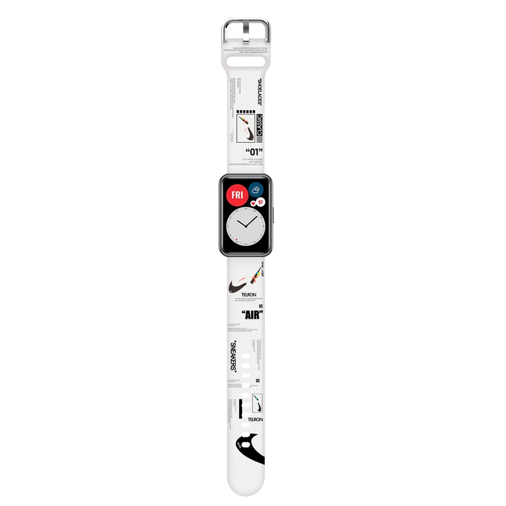 Dây đeo silicone thoáng khí in họa tiết hoạt hình dễ thương cho đồng hồ thông minh Huawei Watch Fit