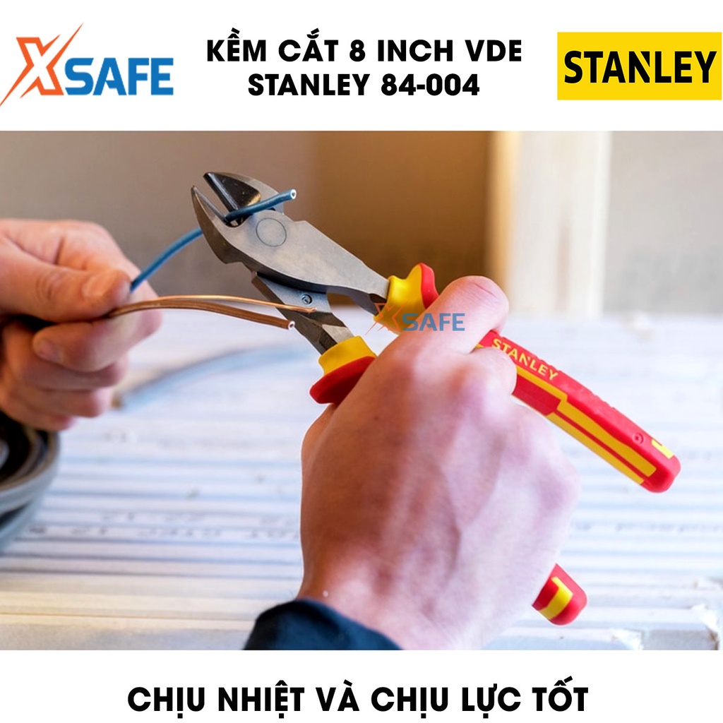 Kềm cắt VDE STANLEY bọc nhựa cách điện 1000 volt chuyên dụng Kìm VDE Stanley kim loại cao cấp, nhỏ gọn, linh hoạt
