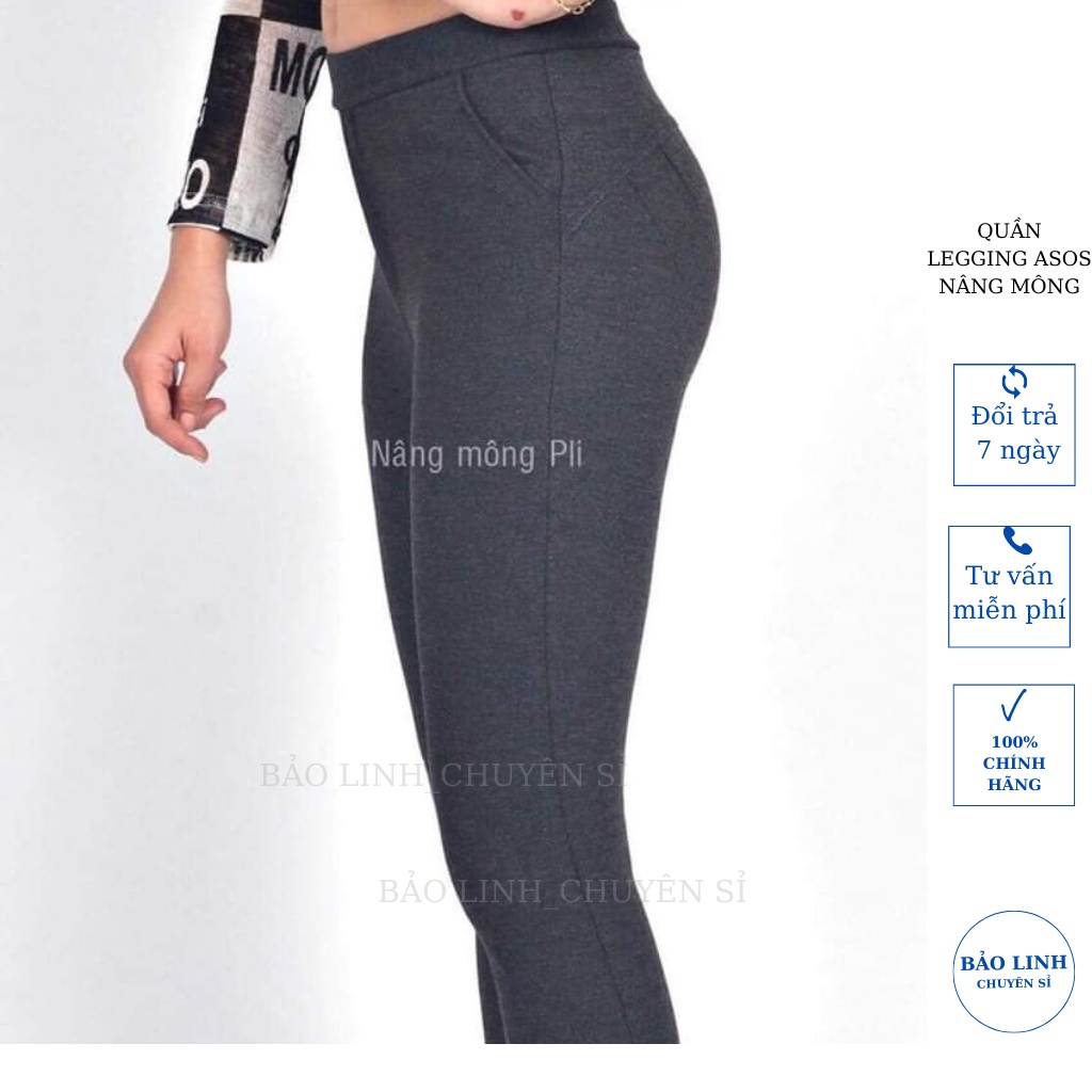 Quần legging asos nâng mông lưng cao thời trang nữ dài kèm túi zip chất liệu cotton | BigBuy360 - bigbuy360.vn