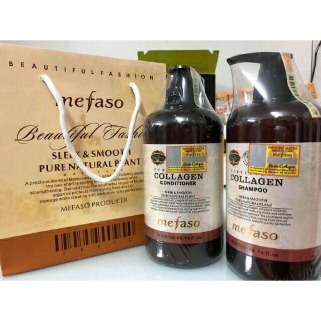 Bộ Dầu Gội Xả⚡FreeShip⚡Dầu Cặp Collagen Argan Mefaso Nhập Khẩu Ý Chai 850 ml (1 Cặp 2 Chai)