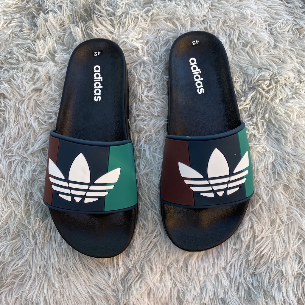 Dép quai ngang nam nữ ADIDAS 3 lá đế có chữ bản đẹp