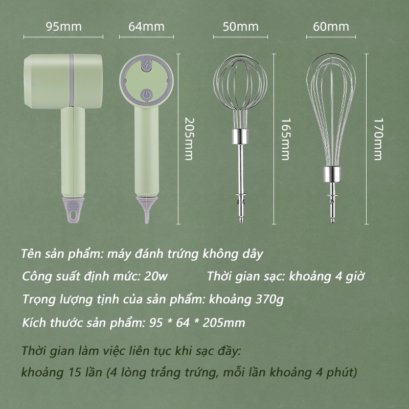 Máy Đánh Trứng Cầm Tay Bằng Điện Không Dây Tiện Lợi，tỏi băm，trứng, thịt băm-XQY-73