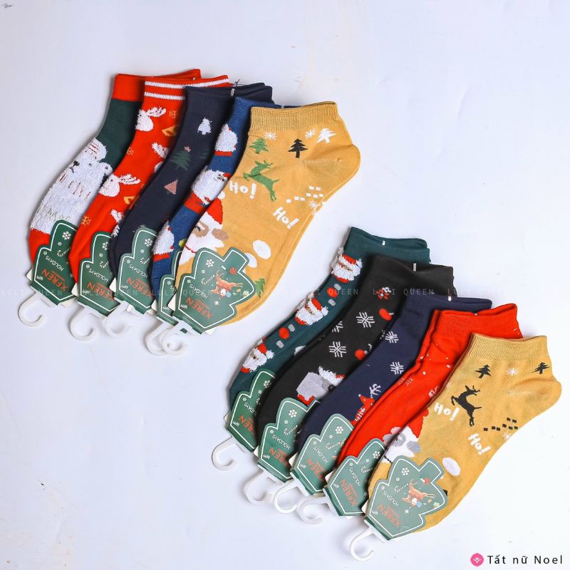 Tất Noel Ariel Hàn Quốc CỰC XINH, cotton mềm mịn, giữ ấm, khử mùi tốt