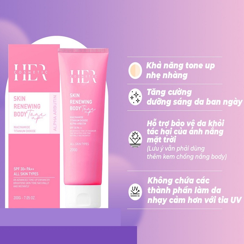 Kem Dưỡng Trắng Da Toàn Thân HER TREATMENT Skin Renewing Body Chính Hảng