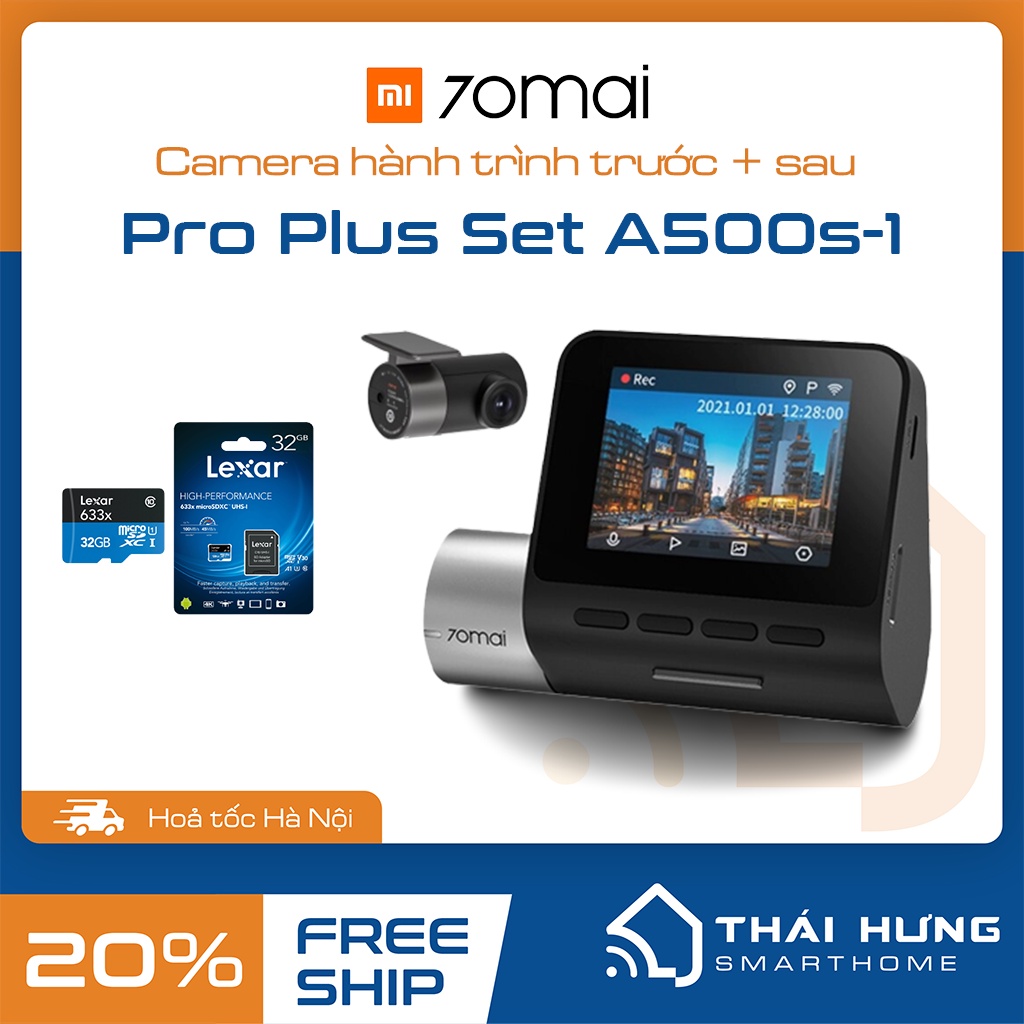 Camera hành trình ô tô 70mai A500S/A500S-1, độ phân giải 1944P (Phiên bản Quốc Tế)