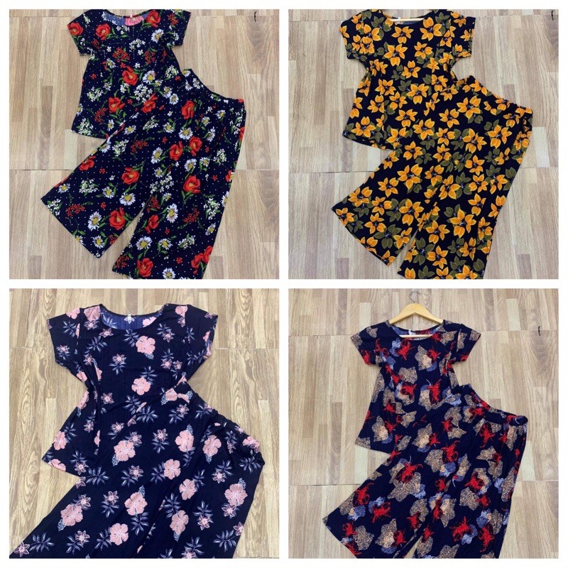{Size dưới 55kg} Đồ bộ lửng trung niên/ đồ mặc nhà
