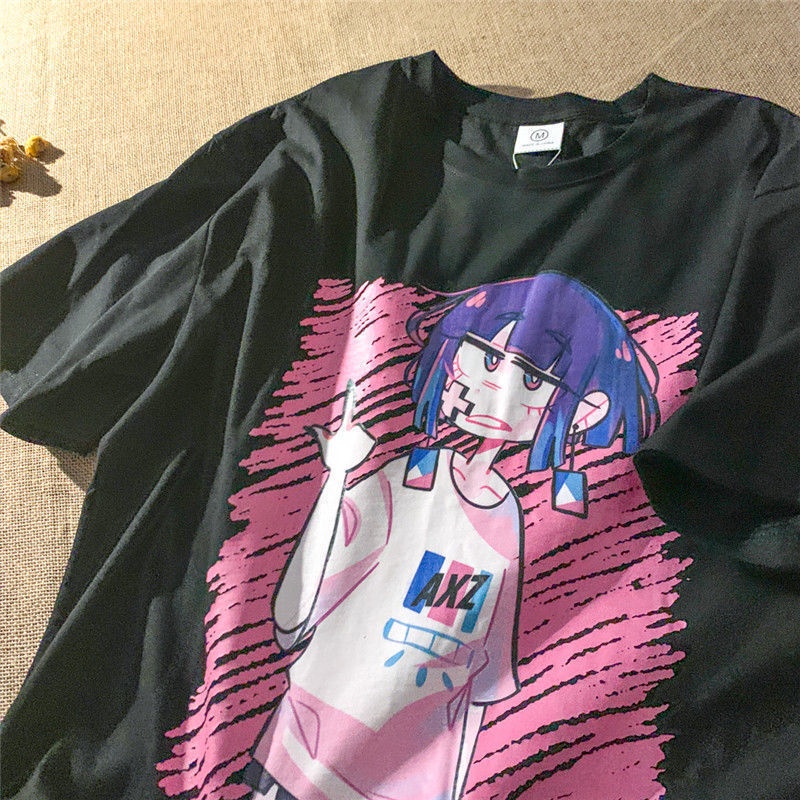 Áo Thun Ngắn Tay In Họa Tiết Retro Cá Tính Theo Phong Cách Đường Phố