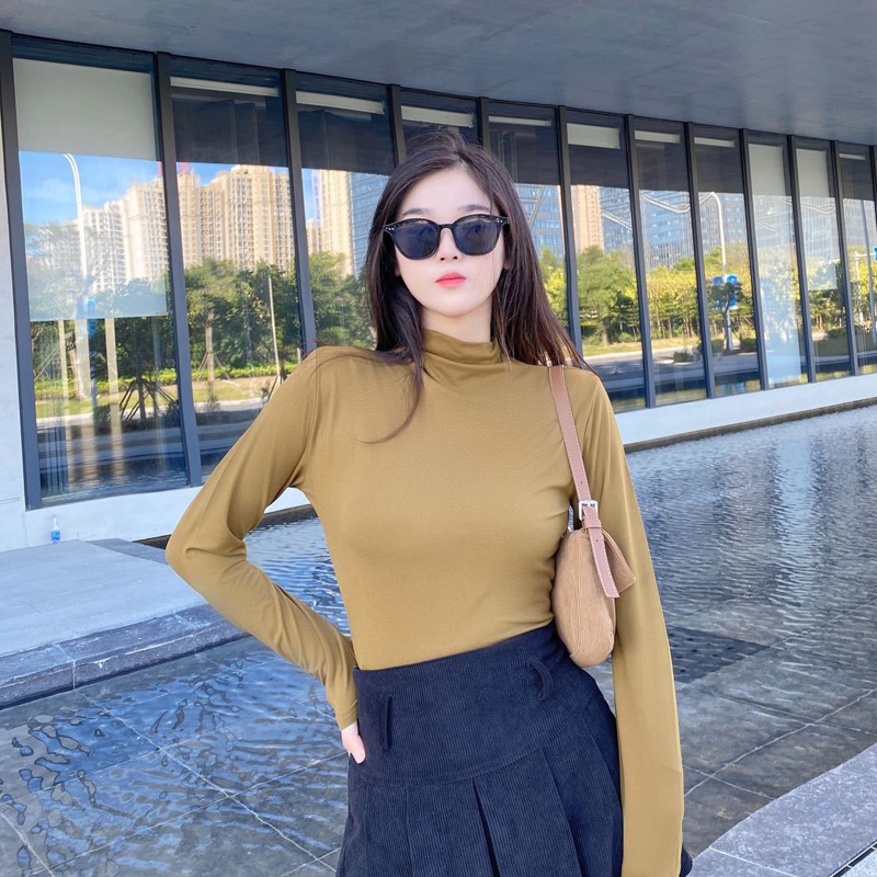 IELGY Áo Cổ Lọ Tay Dài Thời Trang Trẻ Trung Cho Nữ