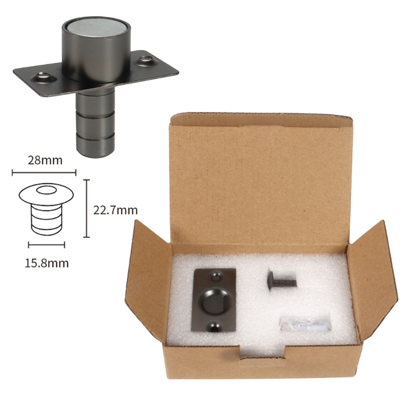 Dụng Cụ Chặn Cửa Tự Động Ẩn Bằng Thép Không Gỉ Màu Đen Siêu Mỏng