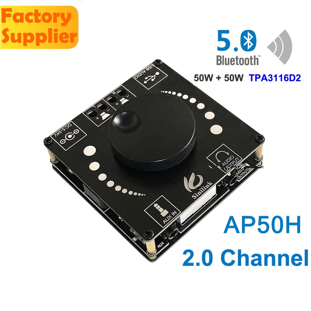 Bảng mạch pcbfun khuếch đại âm thanh Ap50H Hifi Aux Usb Bluetooth5.0 50wx50w Tpa3116D2