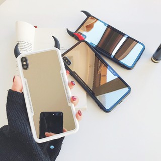 Ốp điện thoại mềm mặt gương soi phong cách hoạt hình 3D cho Apple iPhone 8 7 6 6s plus X XS XR XS Max