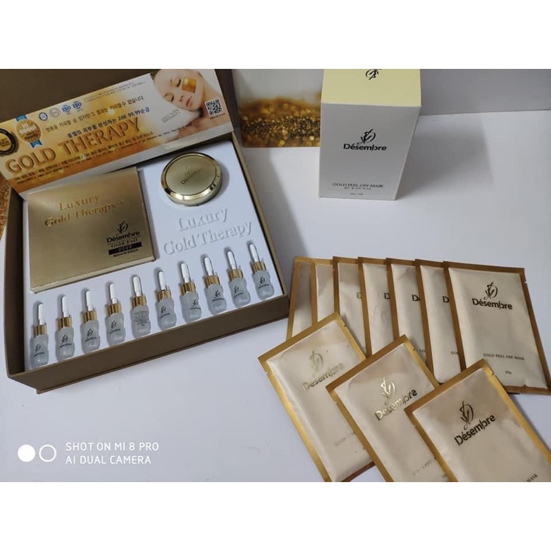 BỘ MẶT NẠ VÀNG LÁ 24K LUXURY GOLD THEẺAP