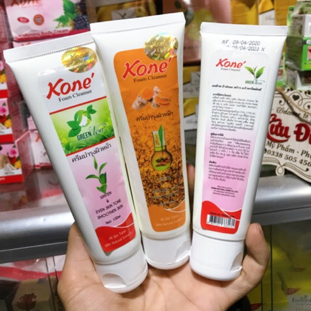 Sữa rữa mặt Trà Xanh và Nghệ, Kone Thái chính hãng, Giá tháng 10/2020