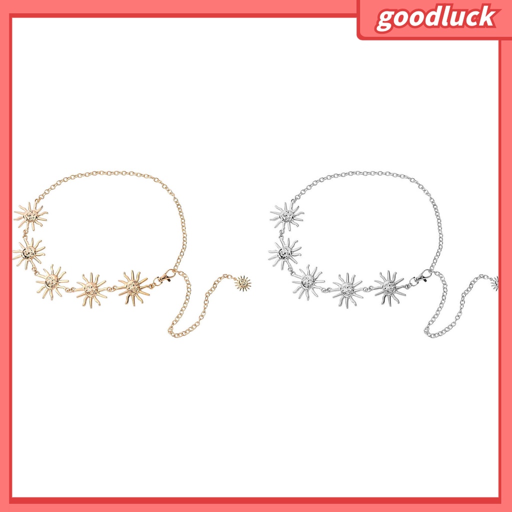 &lt; Golu &gt; Dây Xích Đeo Thắt Lưng Bằng Thép Không Gỉ Mặt Hoa Cười Phong Cách Punk Đơn Giản Cá Tính Trang Trí Tiệc Tùng Dành Cho Nữ