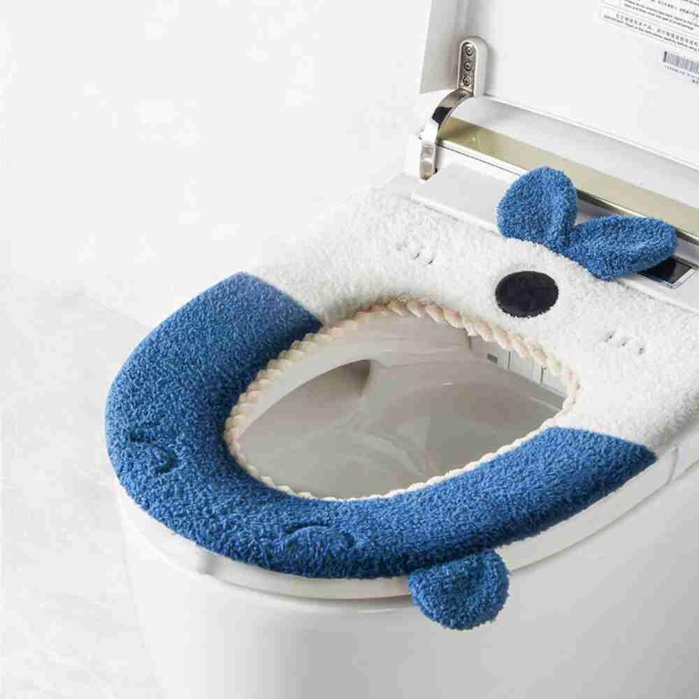 Miếng Lót Bồn Cầu Giữ Ấm Dày Dặn Họa Tiết Hoạt Hình Nhiều Màu
