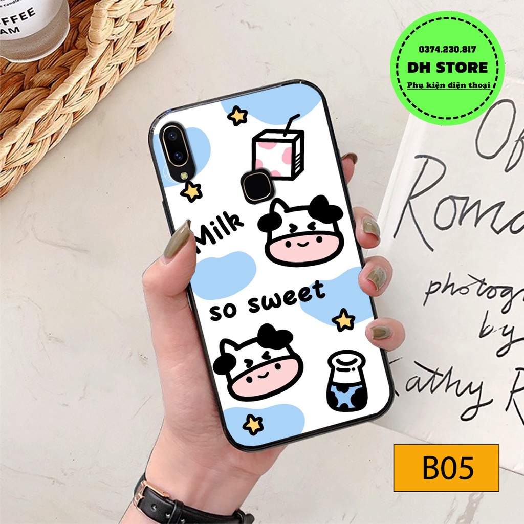 Ốp lưng điện thoại Vivo V9 - V9 Youth - V11 - V11i - Y85 - Y11 in hình bò sữa đáng yêu, ngộ nghĩnh, cute.