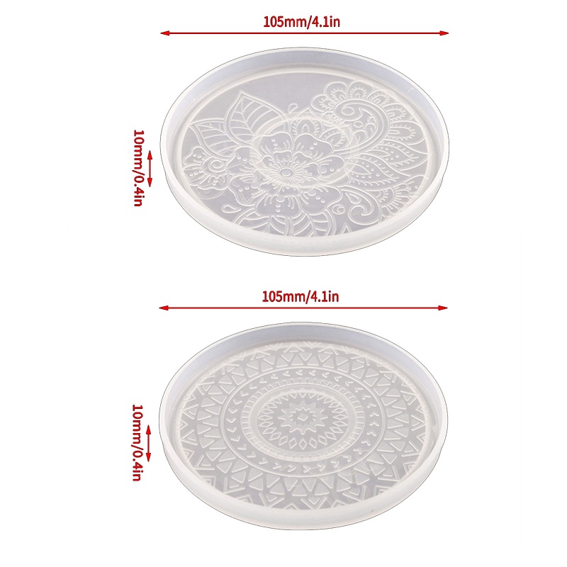 QQ Khuôn Silicone Làm Đế Lót Ly Bằng Resin Epoxy DIY
