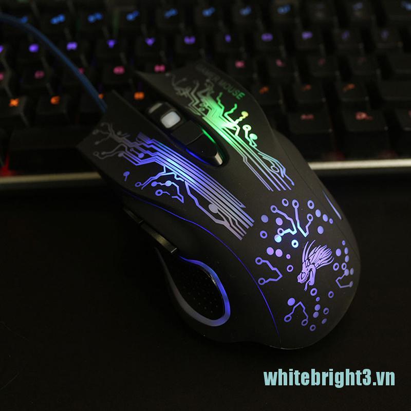 Chuột Dây Đèn Led 6 Nút 5500 Dpi Cho Game Thủ