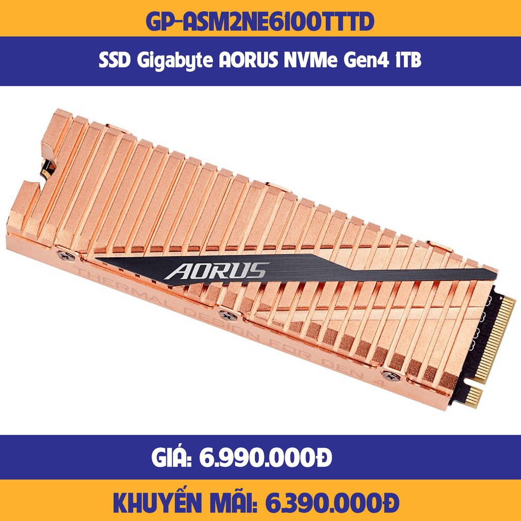 ổ cứng SSD Gigabyte AORUS NVMe Gen4 1TB (GP-ASM2NE6100TTTD)-hàng chính hãng