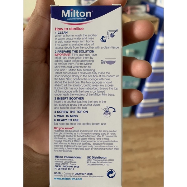 Viên tiệt trùng Milton