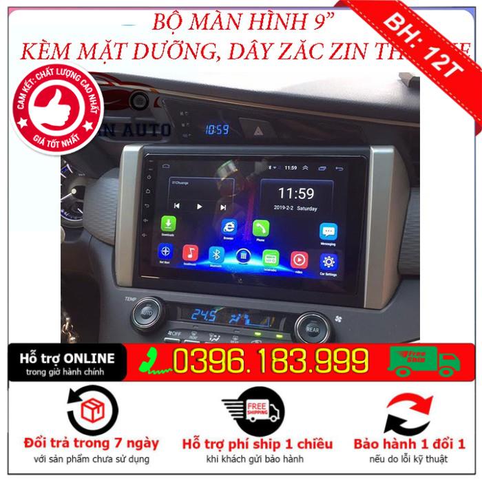 Màn hình INNOVA 2017,2018, 2019 với android 10. sản phẩm gồm màn hình, mặt dưỡng, dây zắc zin theo xe