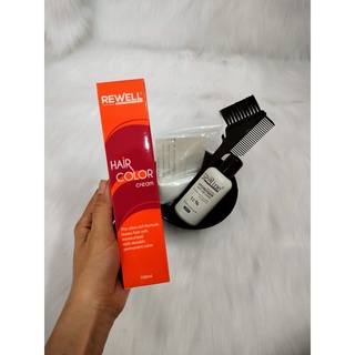 Màu nhuộm Rewell,100ml oxy,bao tay,chén,lược