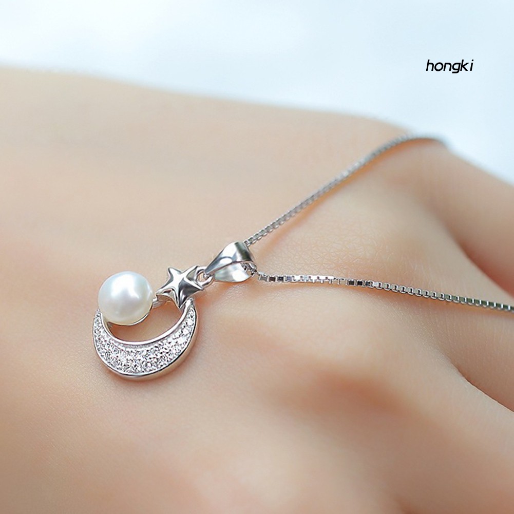 (Hàng Mới Về) vòng cổ Hợp Kim Hình Ngôi Sao / Mặt Trăng Đính Đá Thời Trang Cho Nữ