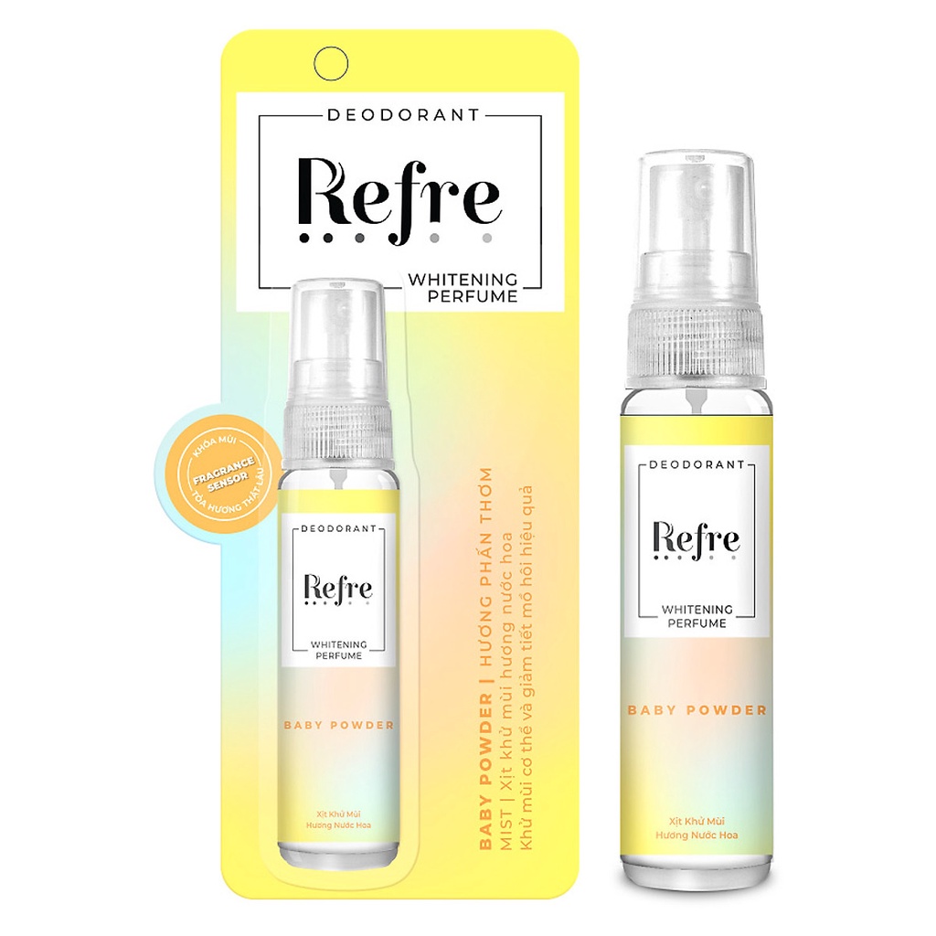 (Mẫu mới) Xịt khử mùi dưỡng trắng da hương nước hoa Mentholatum Refre 30ml