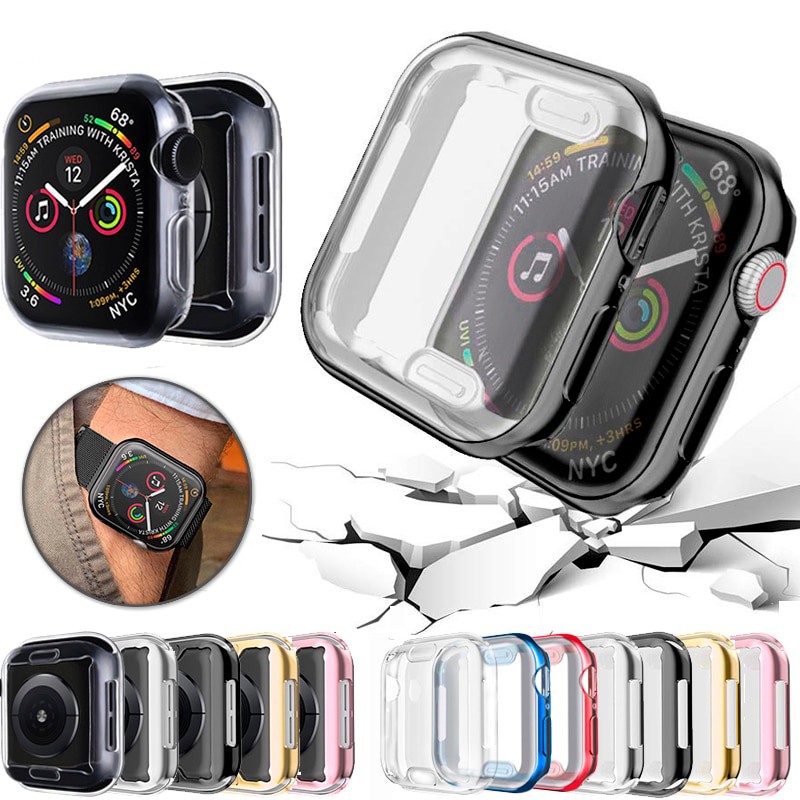 Ốp bảo vệ bằng nhựa Tpu thích hợp cho đồng hồ thông minh Apple Watch 6 Se 38/40/42/44mm