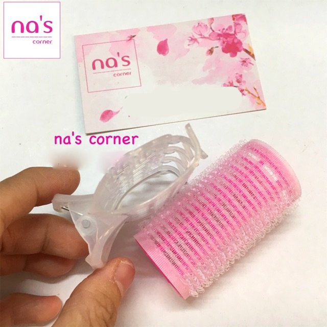 Bộ 3 lô quấn tóc tự dính kèm kẹp giữ cố định tiện dụng cuốn tóc cụp tóc xoăn mái phồng mái 2.5cm 3cm