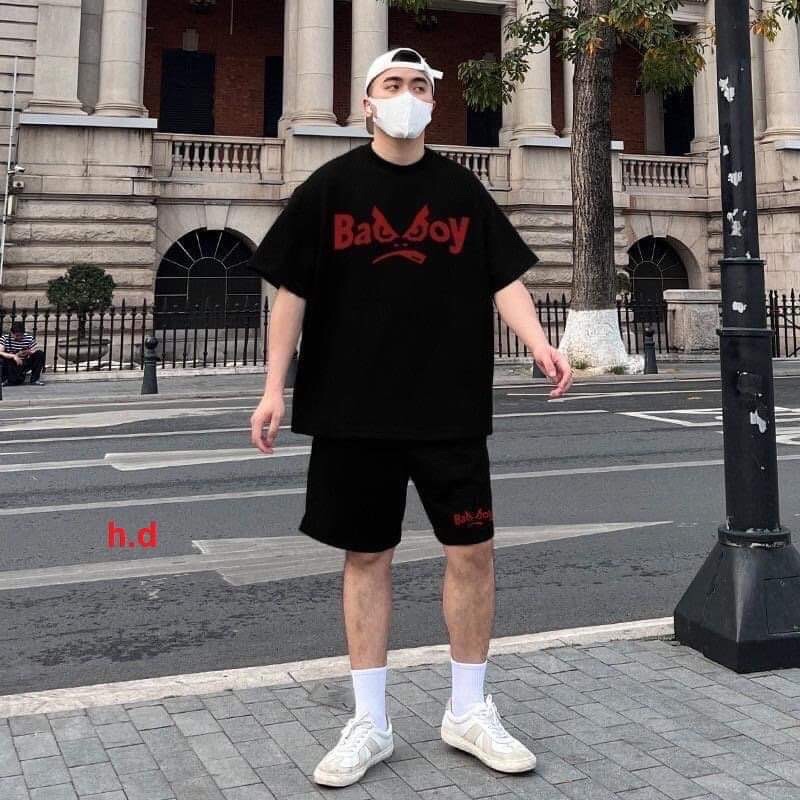 [Free Ship] Set Bộ Quần áo thể thao nam nữ BAD BOY♥️Bộ hè ngắn tay ❤ Áo thun+Quần short gió mùa hè phong cách Hàn Quốc
